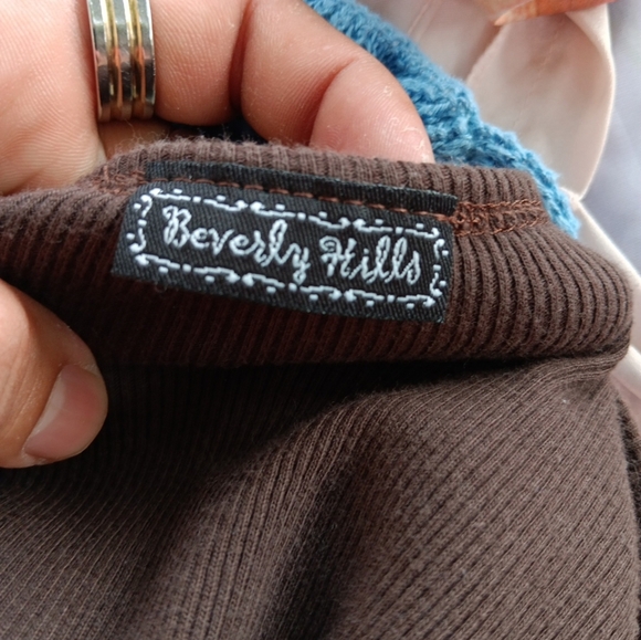 Vinatage Elegant Brown Tank Top with Rhinestone Cross Size S Or M - Picture 4 of 4